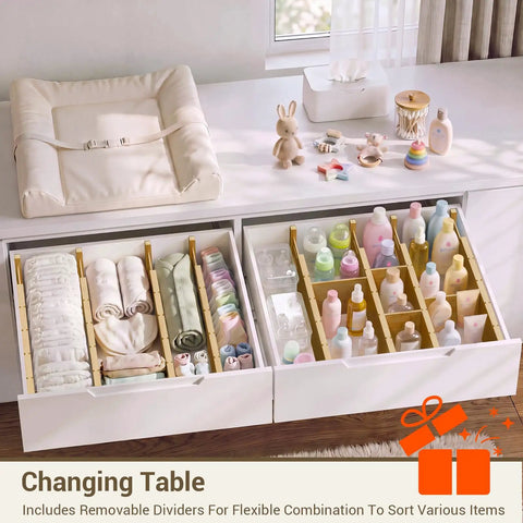 Hella Sturdy Bamboo Drawer Dividers Expandable Closet Organizers For Clothes Six Piece Dresser Sorter Built Tough wardrobe insert with removable dividers.