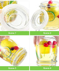 Eight Pack Silicone Canning Jar Seals With Airtight Reusable Gaskets Crafted For Standard Mouth Mason Lids in use with fruits.