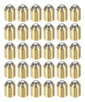 Built Like A Tank Workhorse Brass Ball Point Spring Plungers 30 Pack 4Mm X 5Mm arranged in a grid for cabinet drawer stops.