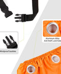 Durable 210D Waterproof Tricycle And Bike Cover For Outdoor Use Fits 1 To 2 Bikes With Full Coverage Snug Fit Universal Size 90.5L By 37.4W By 49.2H For Most Adult Tricycles And E Bikes Orange Weatherproof Dustproof All Weather, windproof buckles and anti-theft grommets