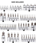 Torx Bit Socket Set 60-Piece With External Torx Sockets And S2 Steel Bits CR-V Construction E4 To E24 T6 To T70 TT6 To TT70 And TP8 To TP60