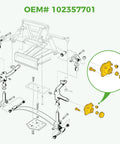 Illustration of Durable Front Wheel Hub Assembly Pair for Club Car DS and Precedent 2003 Up Golf Cart with components labeled.