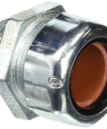 One Inch Straight Malleable Iron Liquid Tight Strain Relief Cord Connector For Hazardous Zones Fits.880 To.065 Inch Cords close-up view.