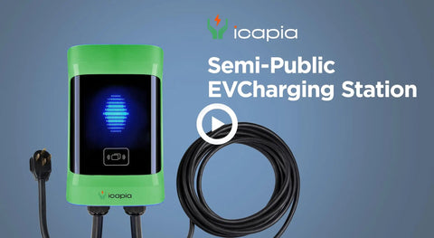 Level 2 Commercial EV Charger With 11.5kW Hardwired Or 9.6kW Plug-In, 25 ft cable, J1772 connector, green design, OCPP 1.6 Enabled