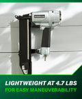 Wide Crown Pneumatic Stapler For Fast Framing And Lathing Projects Lightweight 16 Gauge Nailer Drives Five Eighths To Two Inches Staples