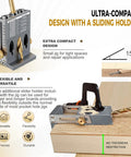 Badass Rigid All Steel Pocket Hole Jig Kit With Quick Release Toggle Clamp Heavy Duty CNC Machined Frame Zero Flex Woodworking Joinery Setup Today, compact design with drilling guide.