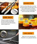 20 Piece Grilling Accessories Set For Outdoor Barbecue With Apron And Carry Bag Includes Lockable Tongs, Corn Racks, Grill Brush