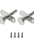 Dead Simple Spring Loaded Plunger Latches 2 Pack Rock Solid Stainless Steel for cabinet doors with mounting screws.