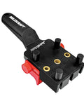 Handheld Dowel Jig For Flawless Corner Edge Surface Woodworking Joints With Adjustable Fence Self Centering Pins and metal bushings.
