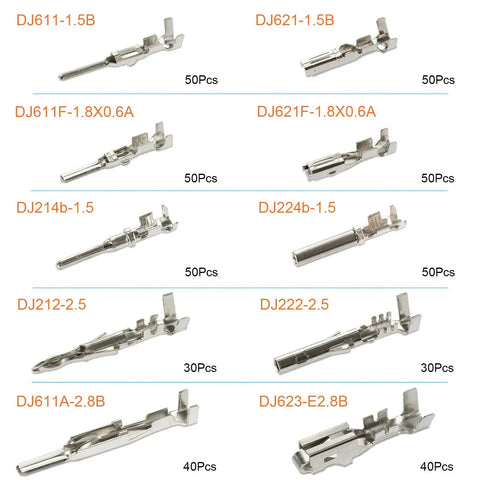 Auto Electrical Pin Connector Kit 440 Pcs Crimp Terminal Pins 1.5 1.8 2.5 2.8mm for 22 to 12 AWG Wire Harness view