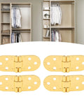 Four 180 Degree Flap Hinge In Bright Gold 0.09 Inch Thick Metal Folding Flip Top Hinge For Folding Tables Sewing Machines Computer