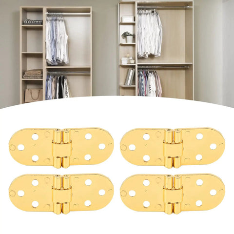 Four 180 Degree Flap Hinge In Bright Gold 0.09 Inch Thick Metal Folding Flip Top Hinge For Folding Tables Sewing Machines Computer