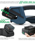 Slick Handheld Electric Strapping Machine With Sharp LCD Display showcasing 4000mAh lithium battery and charger for efficient packing.