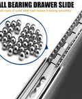 Heavy Duty 12 Inch Drawer Slides with Locking Full Extension Ball Bearing Glides detail and steel balls close-up