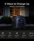 Expandable 2048Wh LiFePO4 Expansion Battery For Delta 3 Max Plus And Delta 3 Ultra Plus Portable Power Station charging options