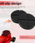 Close-up of Universal Jack Stand Pads And Floor Jack Rubber Pad Kit showing non-slip design with textured surface, 7-piece combo.