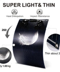 Road Trip Ready 200W Flexible Solar Panel Kit Ultra Bendable Monocrystalline Off-Grid Charger With 30A Controller, lightweight design