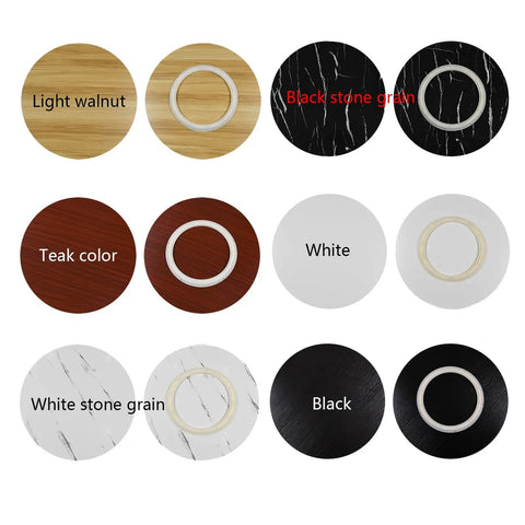 Various colors for Thick 80cm Lazy Susan Turntable With Black Wood Grain Base Slays As Slick Rotating Dining Tray.