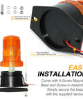 30 Led Amber Forklift Strobe Light 30W Heavy Duty Vehicle Safety Beacon with mounting base and screws for installation.