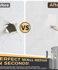 Gnarly Wall Damage Tackled Quick With Effortless Drywall Repair Clips For Knockout Smooth Finish visible repair comparison image.