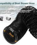 3-Inch Marine Blower Hose Replacement For Boat Vent Bilge Blower Exhaust Fan, Heavy-Duty 10 Feet Black Flexible Duct Hose