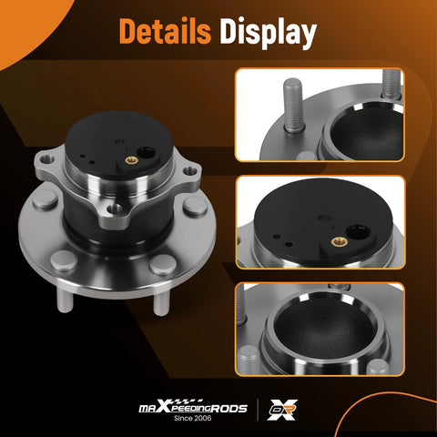 Rear Wheel Bearing And Hub Assembly 512347 For Mazda 3 And Mazda 5 5 Lug ABS Encoder 4-Bolt Square Flange components display