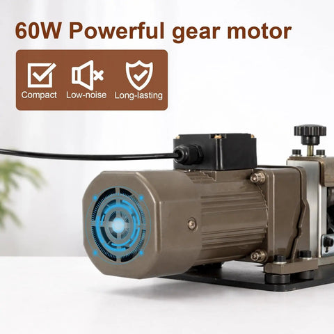 Beefy 60W Electric Wire Stripping Machine showing powerful gear motor with compact design for 3mm to 17mm wires.