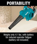 Heavy Hitter 18V Cordless Leaf Blower Featuring Variable Three Speed Control and 219 Mph Air Velocity, 4.1 lbs handheld design.