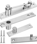 Heavy Duty Hidden Pivot Door Hinge For Wood Secret Doors, Easy Install Hardware Kit, Concealed Bookshelf Pivot Hinge, Strong Quiet Operation, Reliable Door Accessory For Hidden Entrances, stainless steel with screws