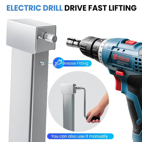 Heavy Duty 8000 Lb Trailer Jack With 28.8 Inch Lift, Cordless Drill Compatible 20-24V, No-Fuss Electric And Manual Crank