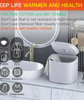 Large 26L Towel Warmer With Auto Keep Warm, 20/40/60 Minute Heat Settings And 24 Hour Delay on marble bathroom counter