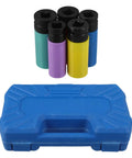 Tometure Impact Lug Nut Socket Set With Rim Protection Sleeves 5 Piece Thin Wall Drive Tool Kit in blue case