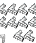 Heavy Duty 3/4 Inch EmT Conduit Fitting 90 Degree Inside Corner Pull Elbow Zinc Die Cast Raceway setup shown in a 10 pack.