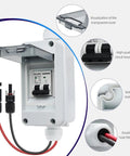 Solar Panel Disconnect Switch 30A 400V Mini Circuit Breaker Box IP65 Waterproof Dustproof for Grid and Off Grid Systems