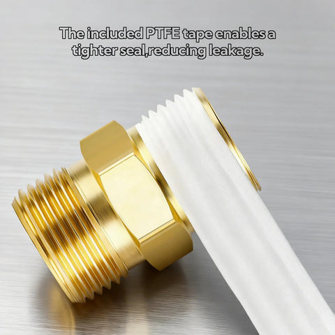 Brass compression straight union pipe fitting, 3/4 in tube OD to 3/4 in tube OD, with PTFE tape