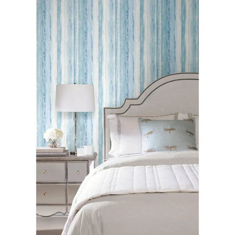 Tan Watercolor Stripe Peel And Stick Wallpaper Roll 20.5 Inch Wide By 16.5 Foot Long Removable Repositionable Washable No Residue Easy Install For Quick DIY Room Makeover on bedroom wall