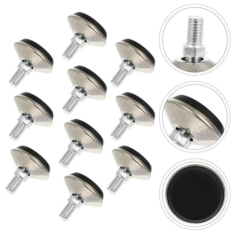 10 pack Adjustable Swivel Furniture Leveler Feet for tables and cabinets, durable stainless steel and PP material