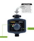 Sunrise Daily Water Timer For Garden Irrigation, Auto Morning Watering On Schedule, 2 AA Batteries, Handy Manual Quick Feature