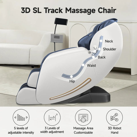 Full Body Massage Chair With Phone Controller And Heart Health Readout Zero Gravity 3D SL Track Recliner With App Control