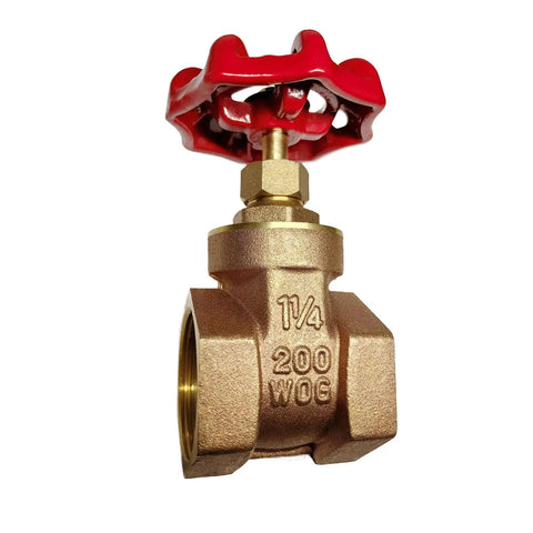 1-1/4 Inch Brass Gate Valve DN32 NPT Female Thread Rotary Globe Style Water Gas Flow Control Valve