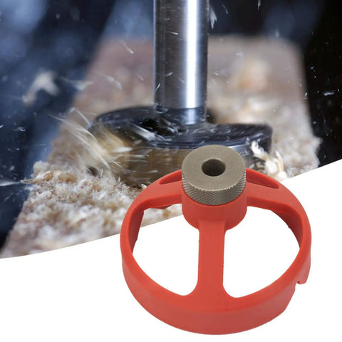 Close-up of vertical drill press jig in action, drilling wood with precision. Vertical Drill Press Jig For Woodworking, Pro Grade Drill Fixture