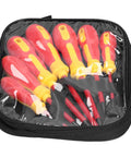 Insulated 7 Piece Screwdriver Set With Ergonomic Non Slip Handles And Magnetic Tips For Electricians Easy Grip And Fatigue Reduction Chrome Steel Shafts For Reliable Electrical Repair And Maintenance in zip case