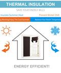 Sightlight French Door Curtains For Privacy And Thermal Insulation, Easy One Minute Install With Adhesive Straps, No Drill Required, 12 Inch By 69 Inch Brown One Panel shown installed on a white door for energy efficiency.