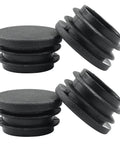 Four Pack One And A Quarter Inch Round Plastic Hole Plugs Black End Caps For Round Metal Tubes Floor Safe Glide Prevent Scratches