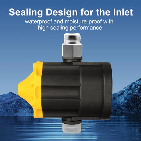 Smart Pump Controller With Dual Metal Connectors, BSPP G1 Threaded Interface, side view highlighting high-power durable build.