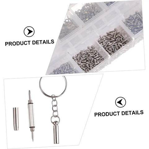 Close-up of Essential Glasses Repair Tools Kit With Assorted Screws And Mini Screwdrivers For Quick Fixes On Eyewear And Sunglasses