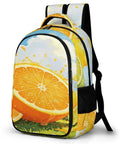 Dope Summer Fruit Print Unisex Backpack With Orange Lemon Lime Pattern Large Capacity Everyday Carry Daypack Side View