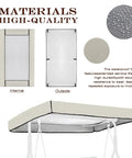 Beefed Up Outdoor Swing Canopy Replacement Cover Waterproof Top material details in beige, showing internal and external views