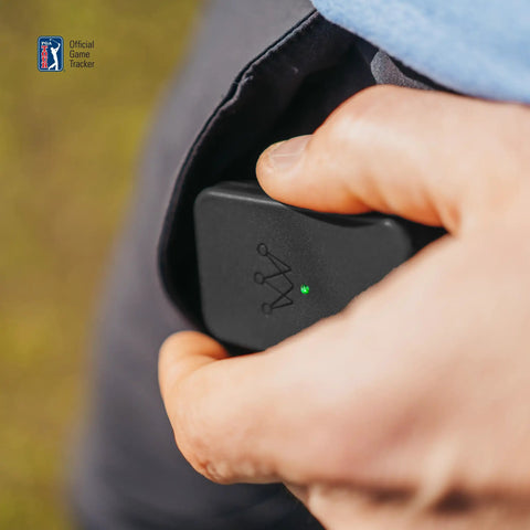 Link Pro Wearable Golf Tracker: Auto Tracks Every Shot With AI, No Phone Needed, Pocket Friendly device being put into pocket