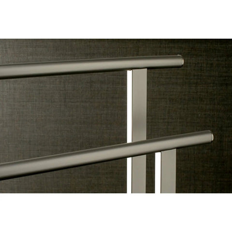 Edenscape Pedestal Towel Holder In Brushed Nickel With Double L Shape Design showing two 17.812 inch bars and solid steel construction.